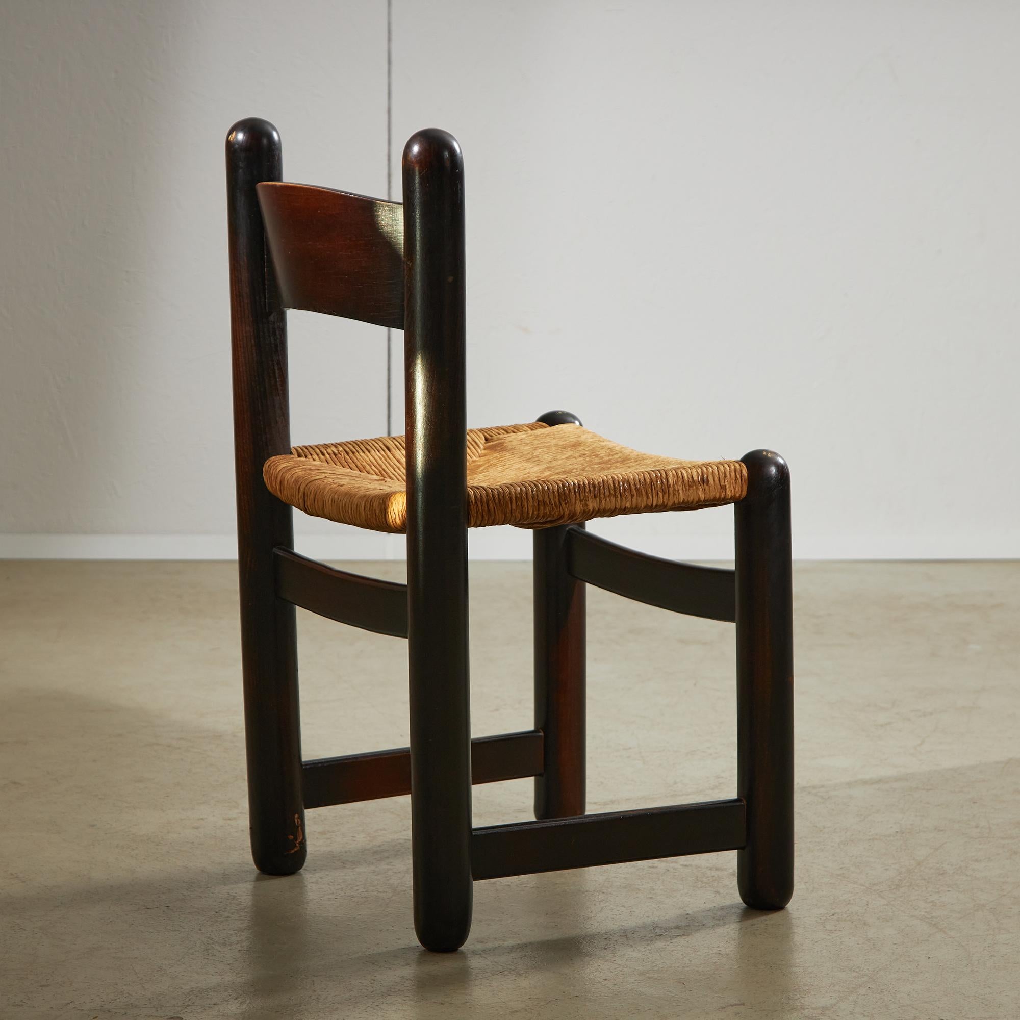 Vimini Sedia rustica in vimini con struttura in legno massiccio in vendita
