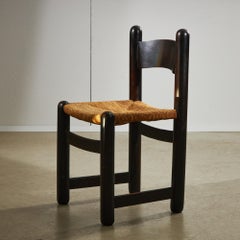 Rustic Wicker Chair with Solid Wooden Frame