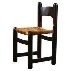 Rustic Wicker Chair with Solid Wooden Frame
