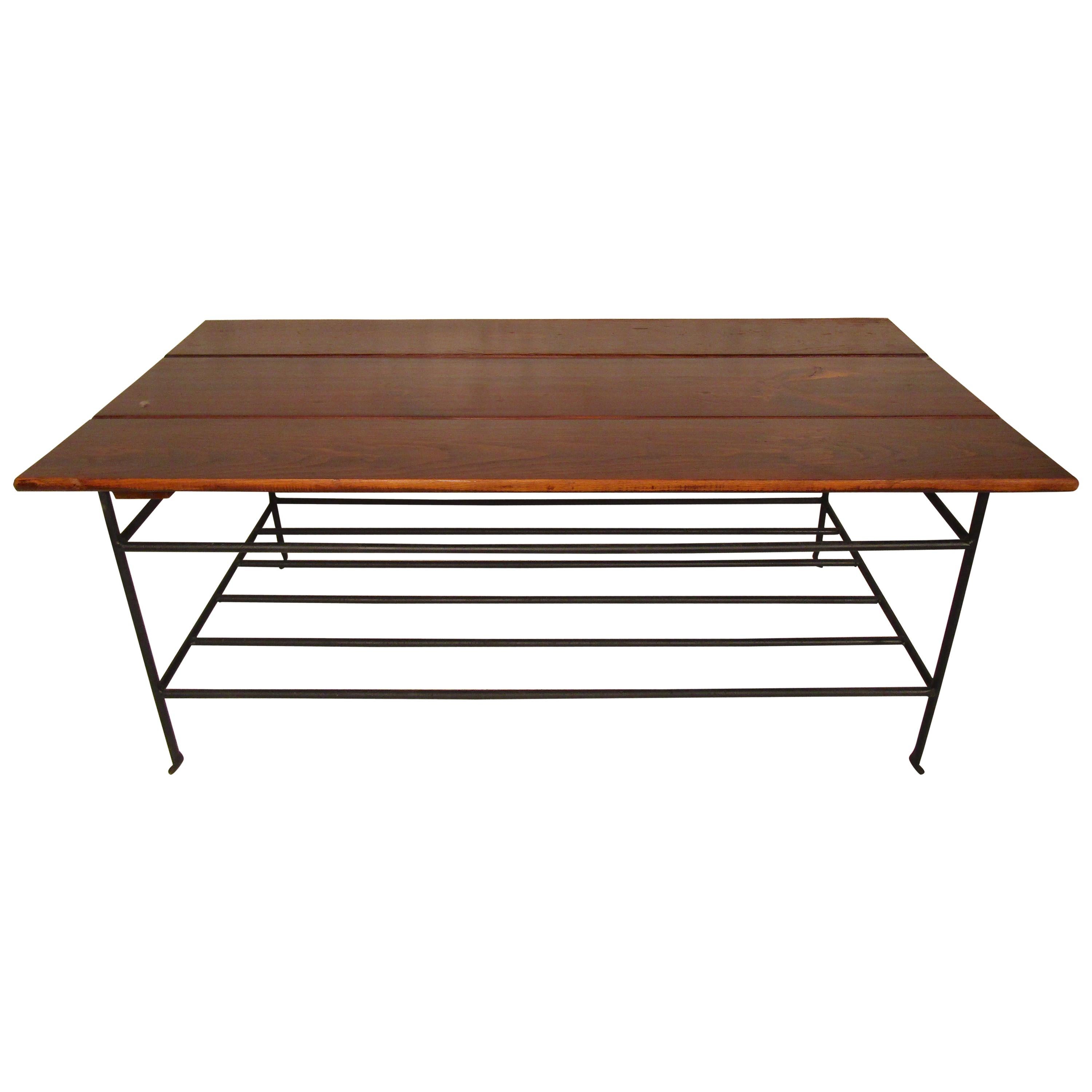 Rustic Wood and Iron Coffee Table