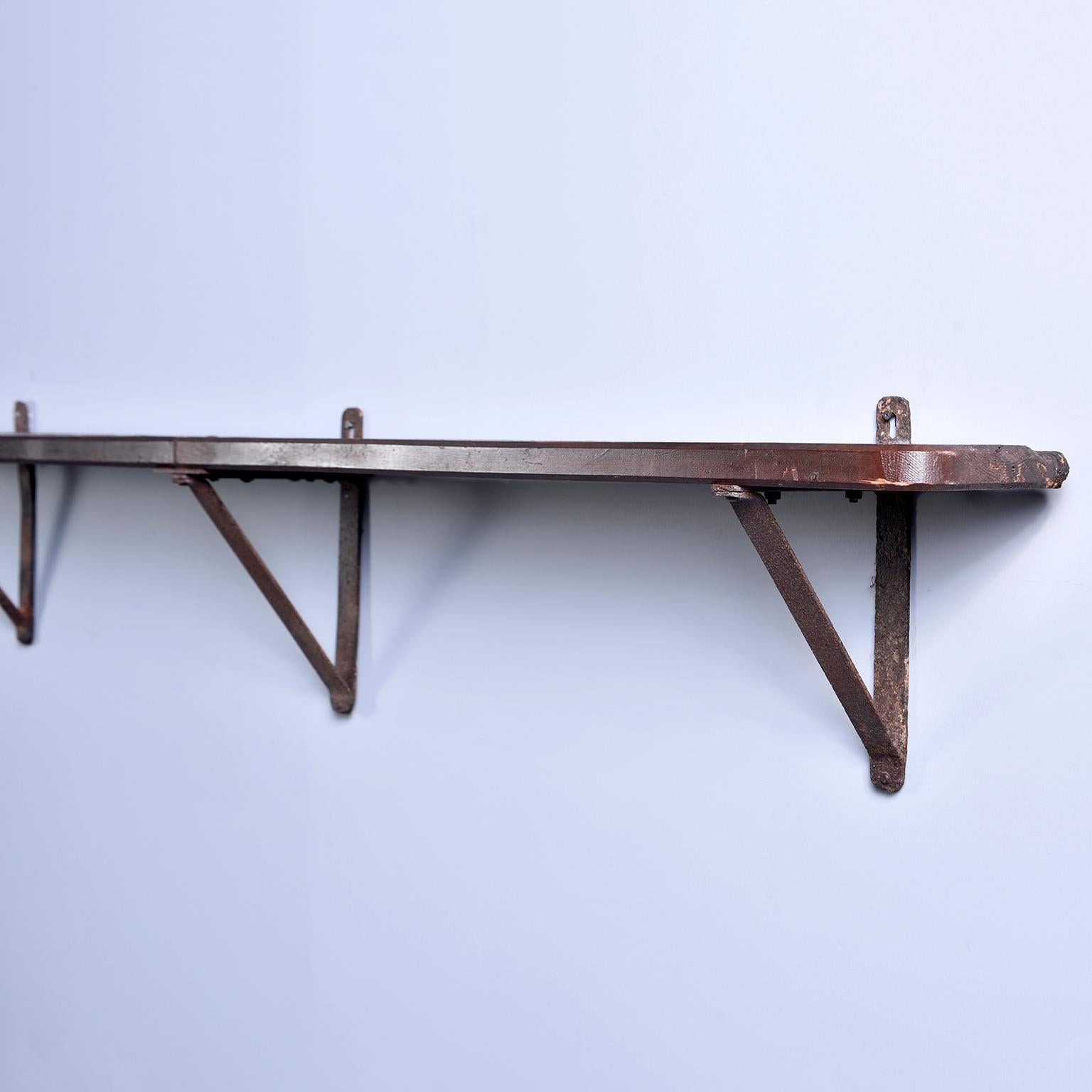 Rustic Wood and Iron French Shelf-Style Wine Rack 6