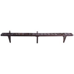Rustic Wood and Iron French Shelf-Style Wine Rack