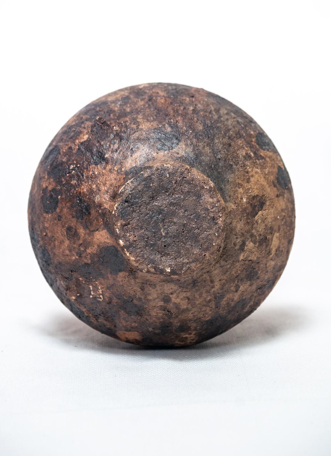 Hand-Crafted Rustic Wood-Ash Fired Vase Made from Local Clay For Sale