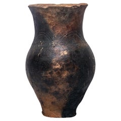 Rustic Wood-Ash Fired Vase Made from Local Clay