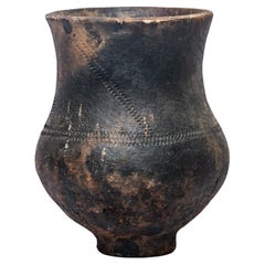 Rustic Wood-Ash Fired Vase Made from Local Clay