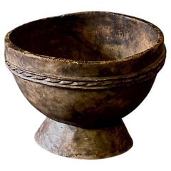 Antique Rustic Wood Bowl