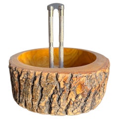 Rustic Wood Bowl Nutcracker Set