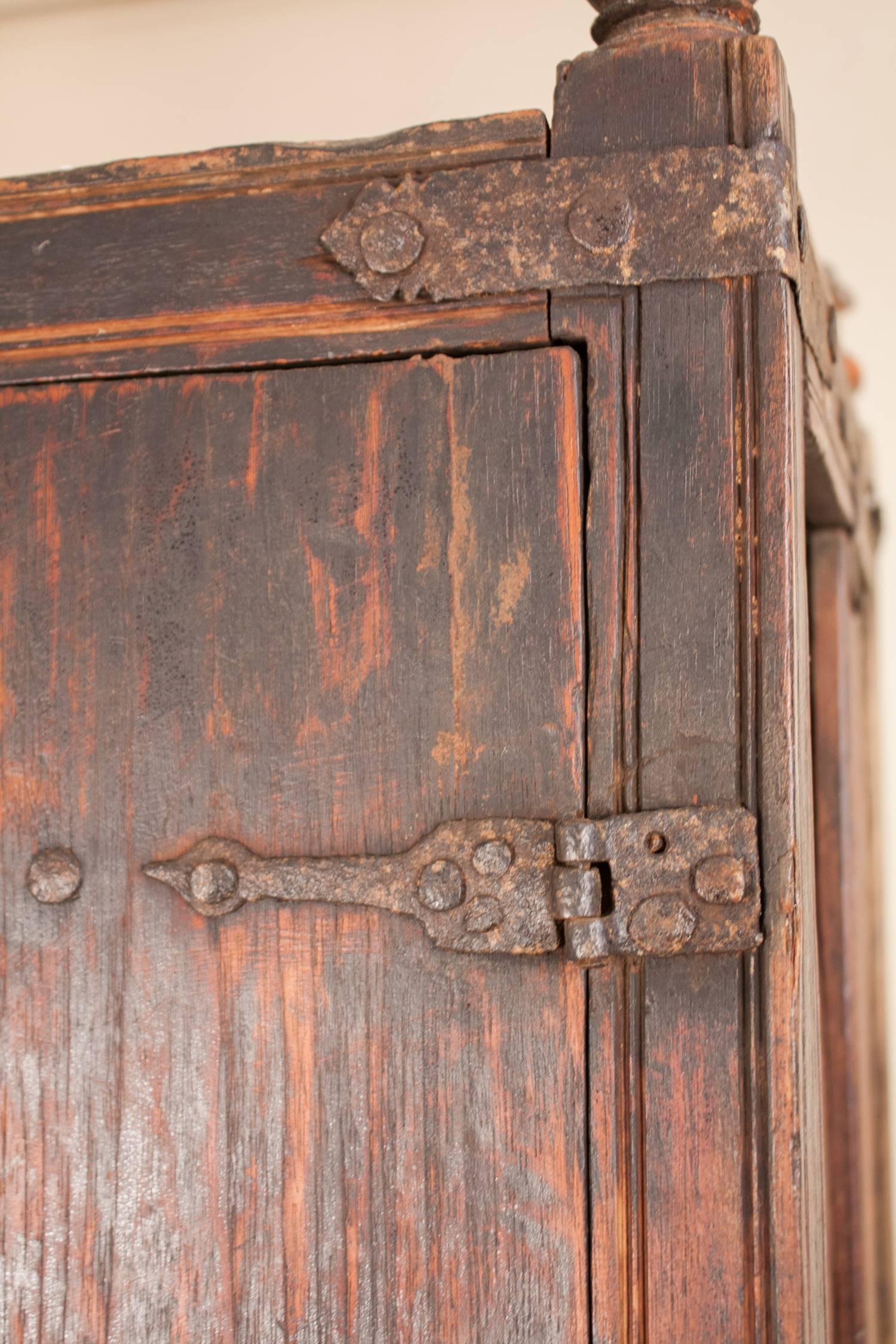Iron Rustic Wood Cabinet from Goa, India