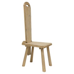 Rustic Wood Chair with Removable Backrest