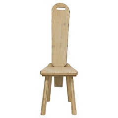 Rustic Wood Chair with Removable Backrest