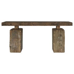 Table console en bois rustique