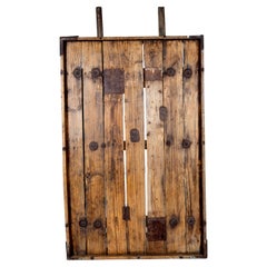 Antique Rustic Wood Panel with Handles
