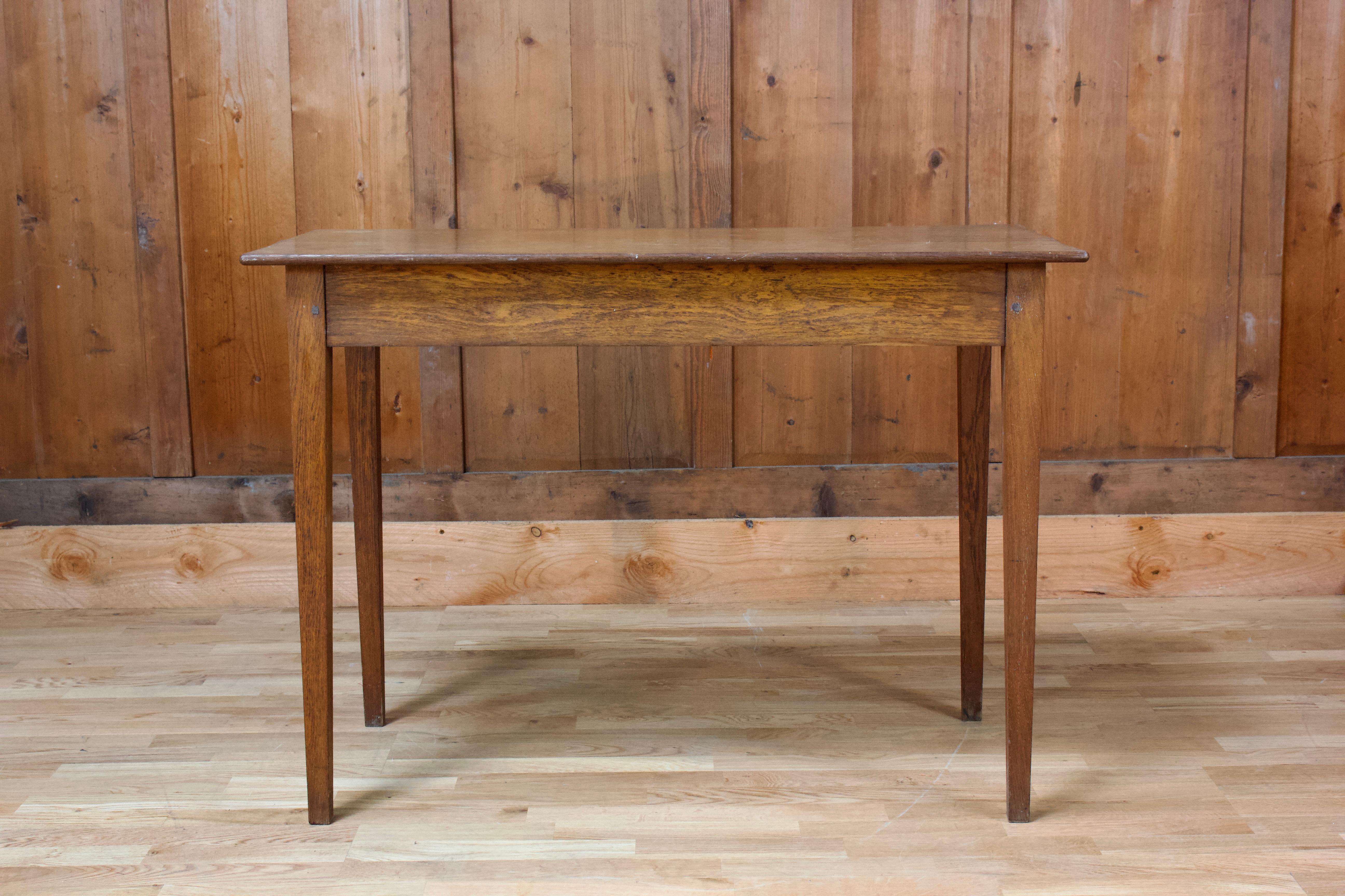 French Rustic Wood Table Desk, Circa 1900