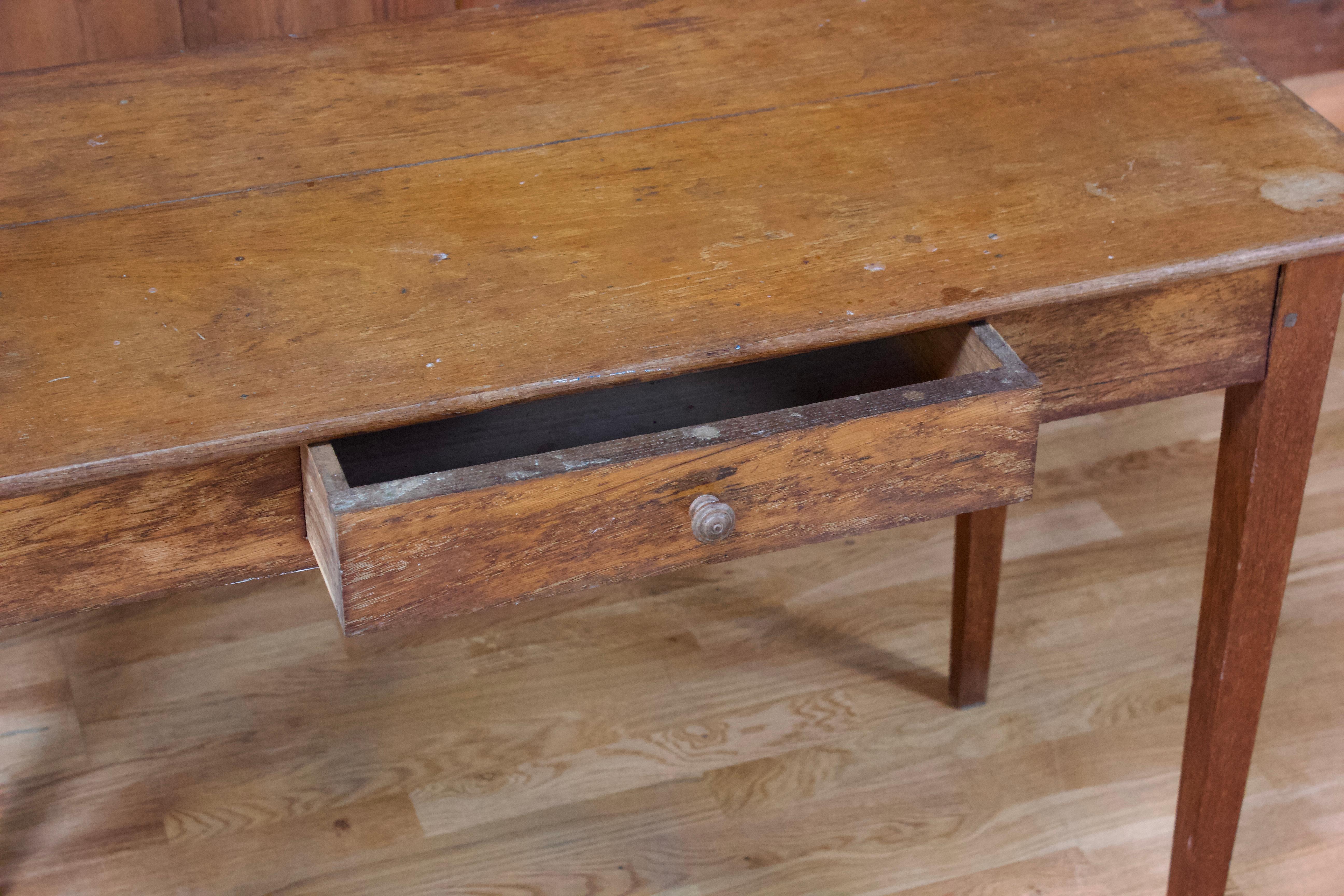20th Century Rustic Wood Table Desk, Circa 1900