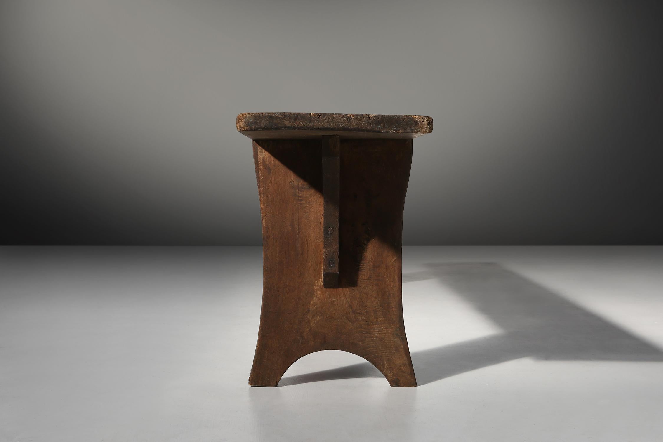 Late 19th Century Rustic wooden bench 1890