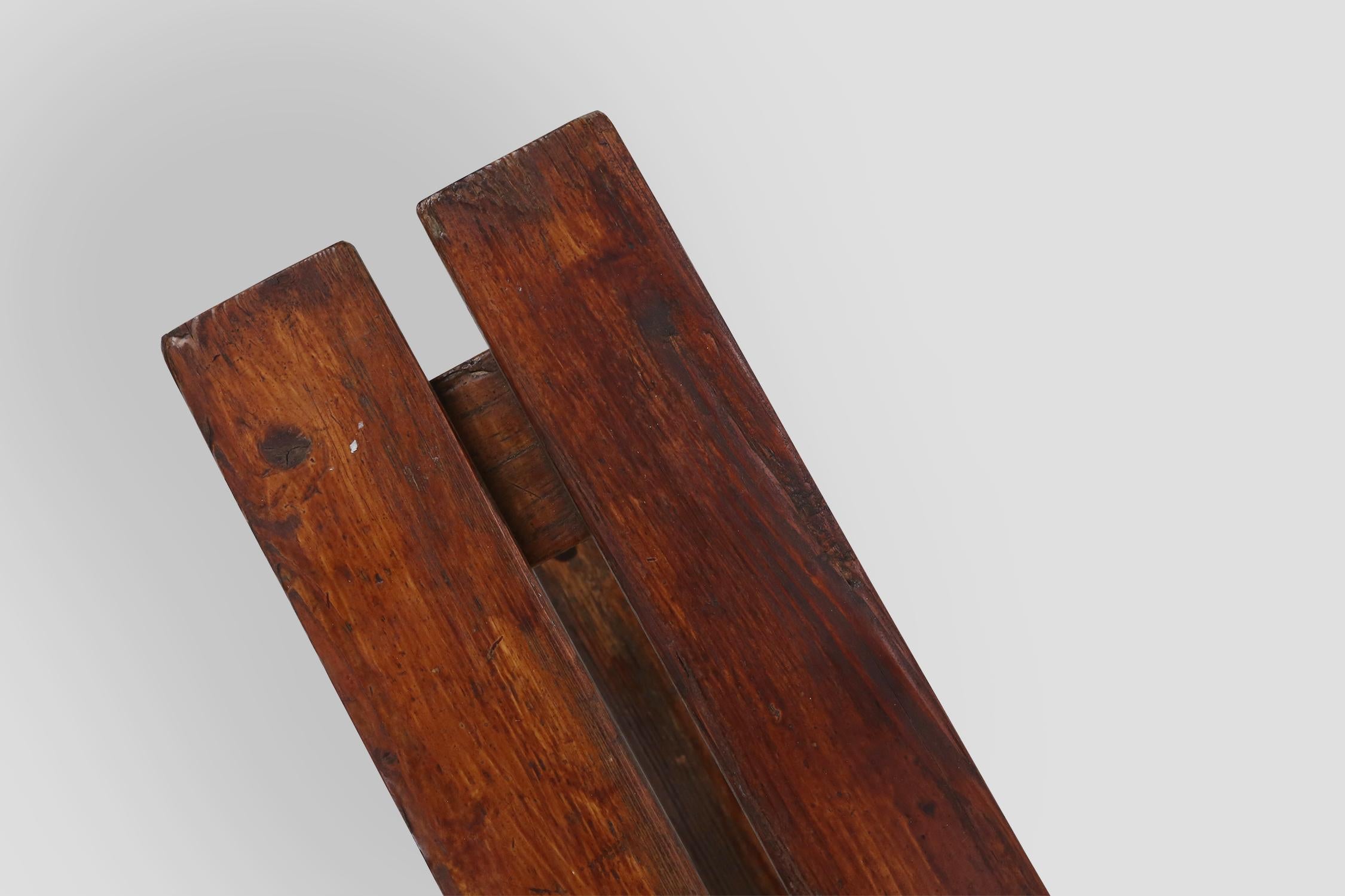 Rustic Wooden Bench 1920's 3