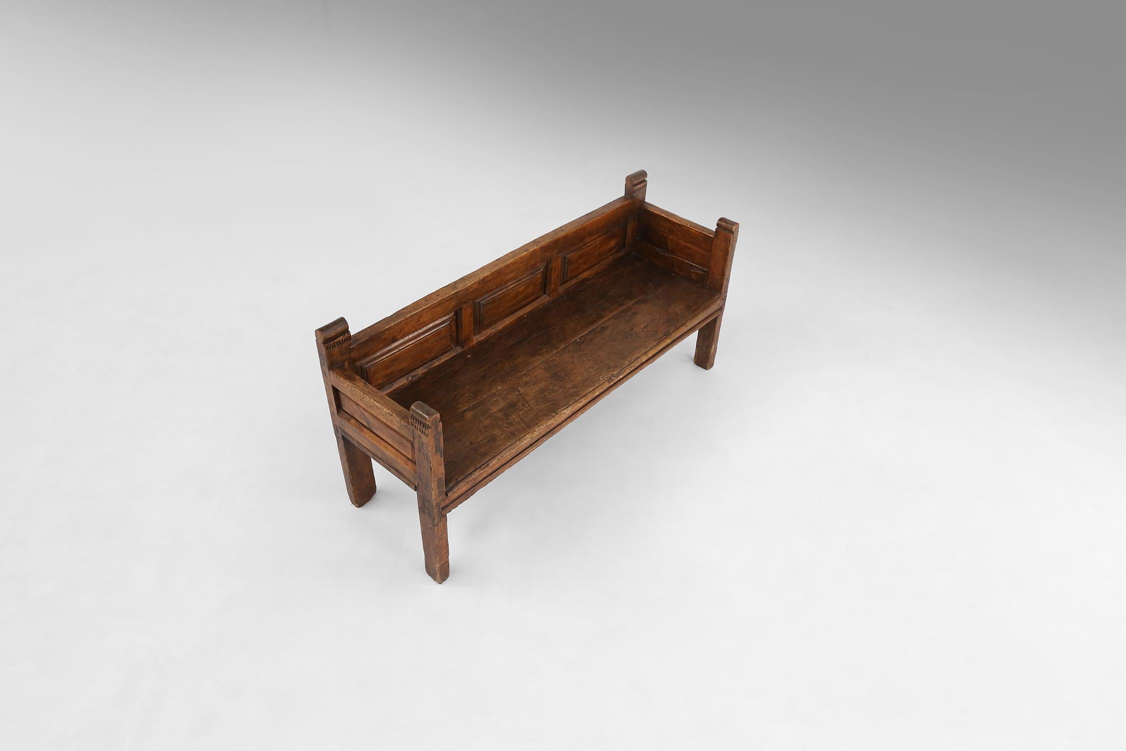 French Rustic wooden bench 19th century