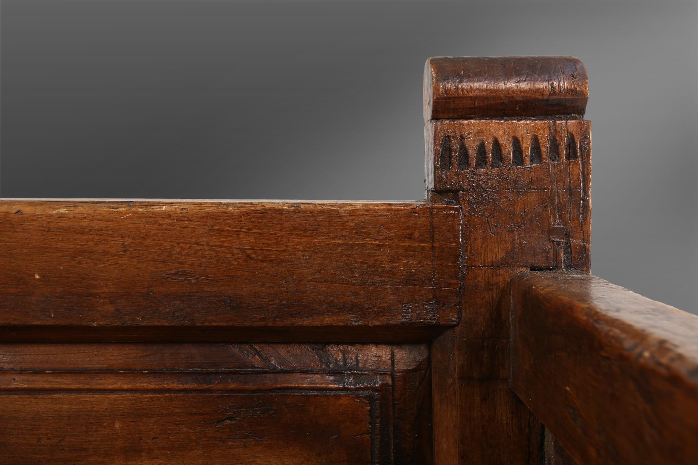 Wood Rustic wooden bench 19th century