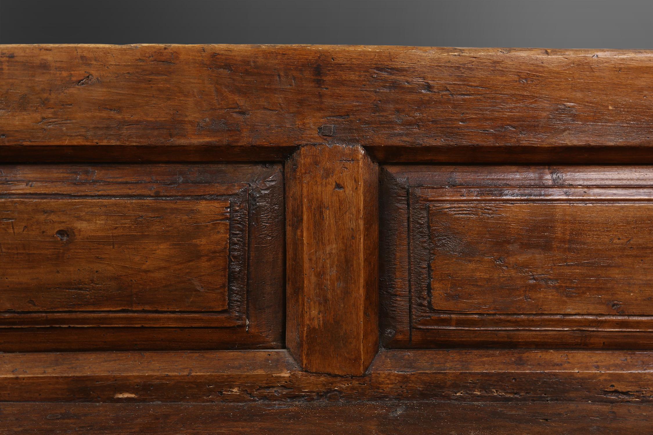 Rustic wooden bench 19th century 1