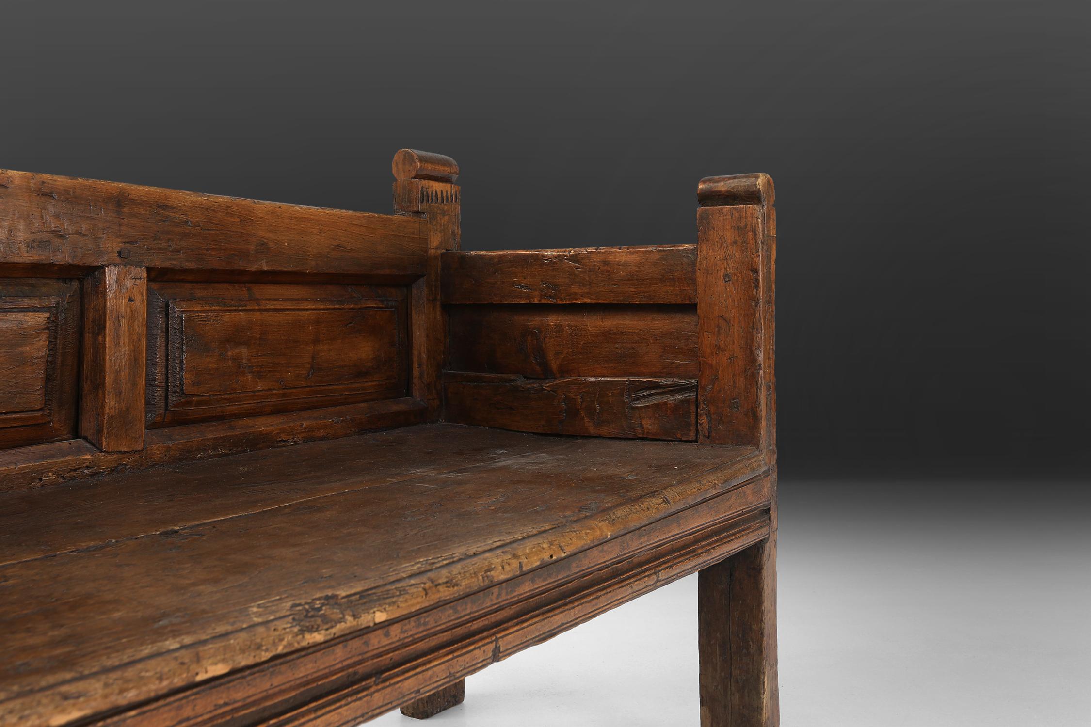 Rustic wooden bench 19th century 2