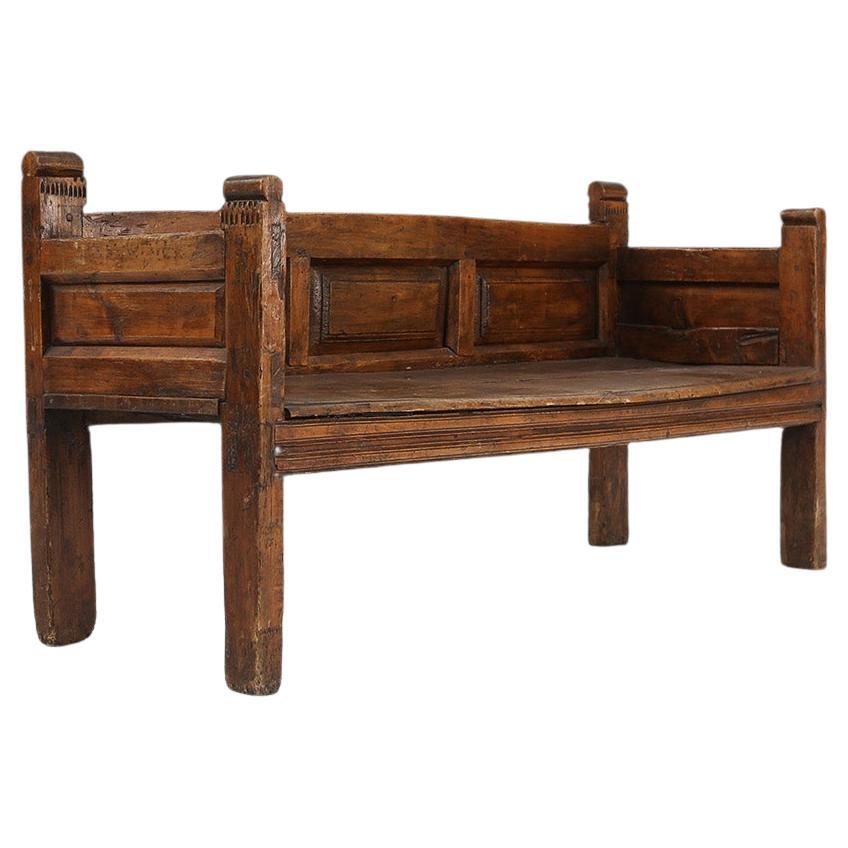 Rustic wooden bench 19th century