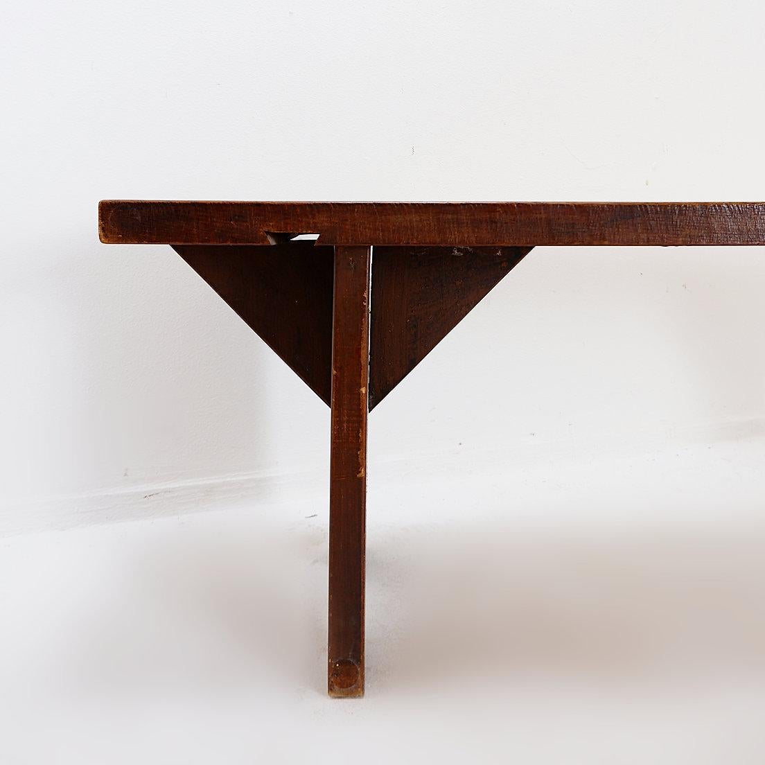 Rustic wooden bench - 20th In Good Condition For Sale In Linkebeek, BE