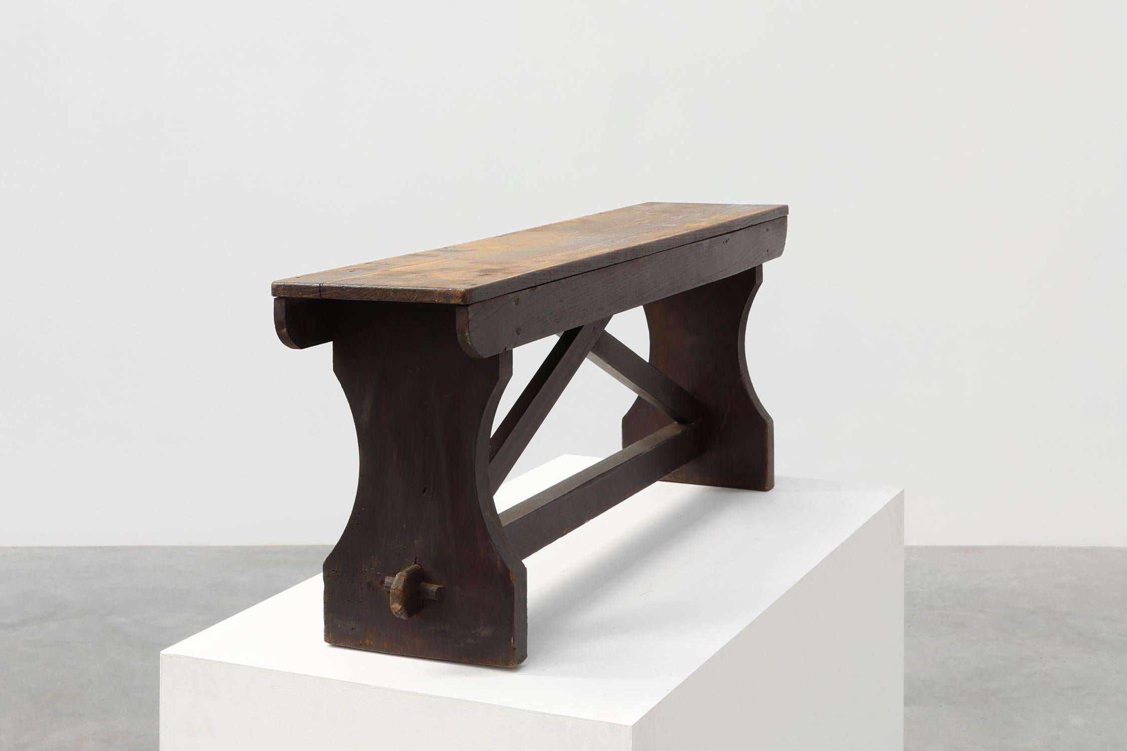 XIXe siècle Banc rustique en bois dans le style Wabi Sabi, France, années 1900 en vente