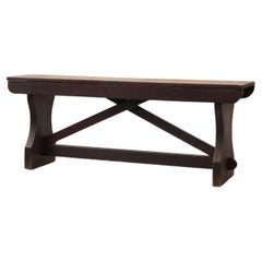 Rustic wooden bench in Wabi Sabi style, France 1900s