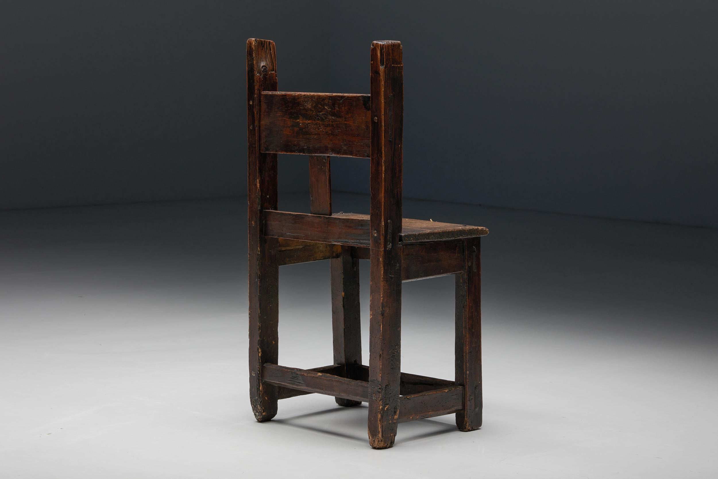 Rustic Wooden Chair, France, 19th Century For Sale 2