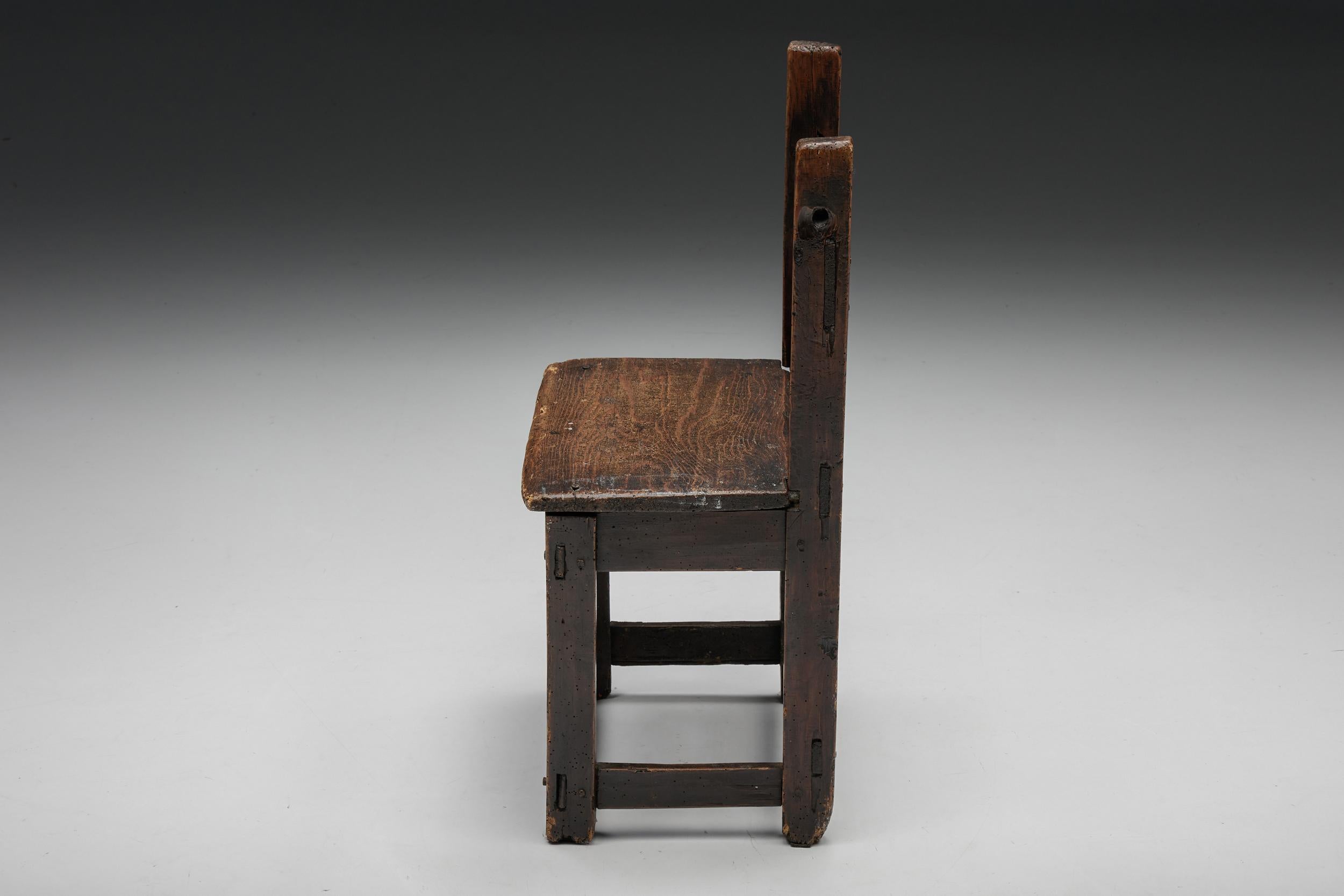 Rustic Wooden Chair, France, 19th Century For Sale 3