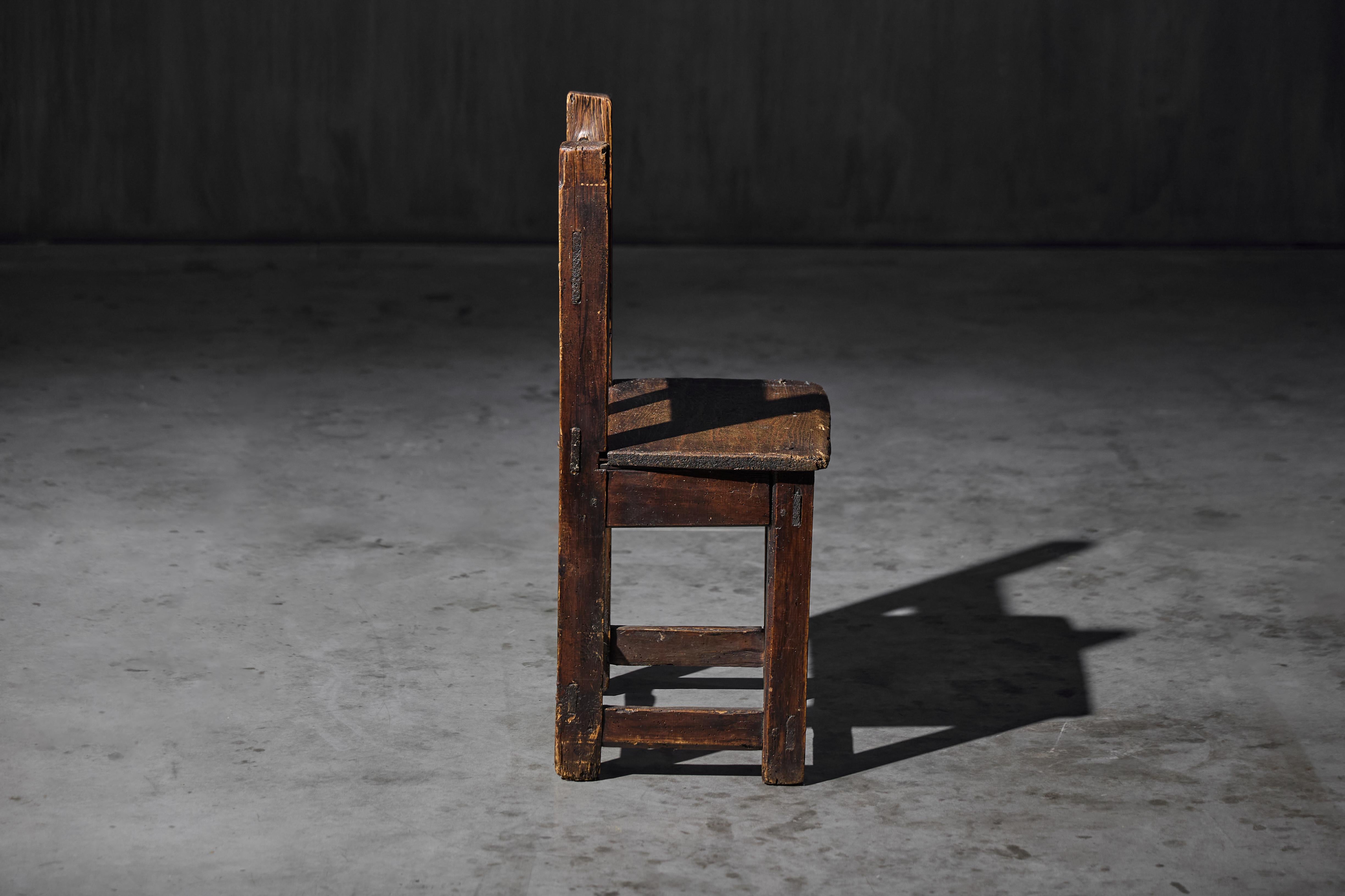 Rustic Wooden Child's Chair, France, Early 20th Century For Sale 8