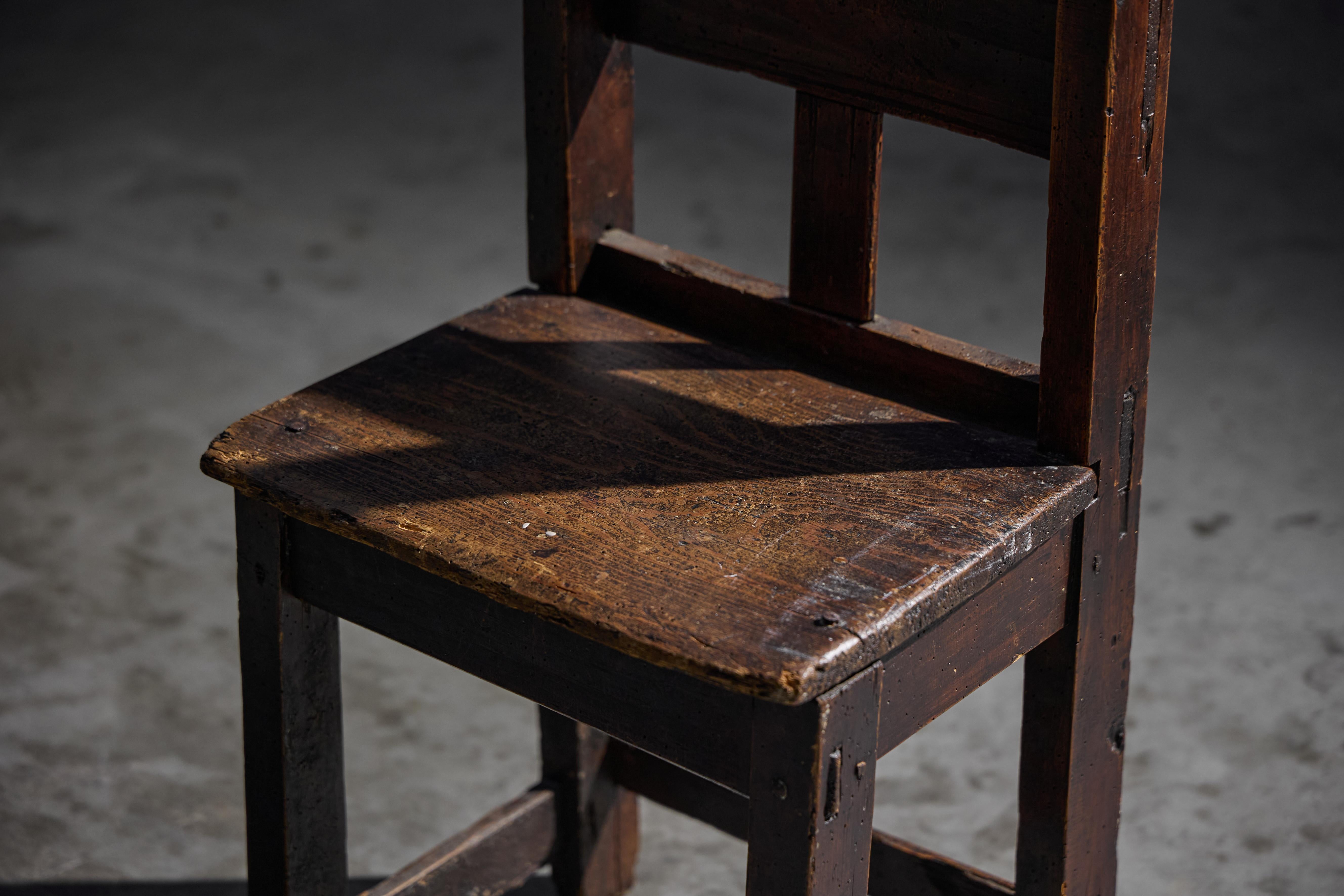 Rustic Wooden Child's Chair, France, Early 20th Century For Sale 10