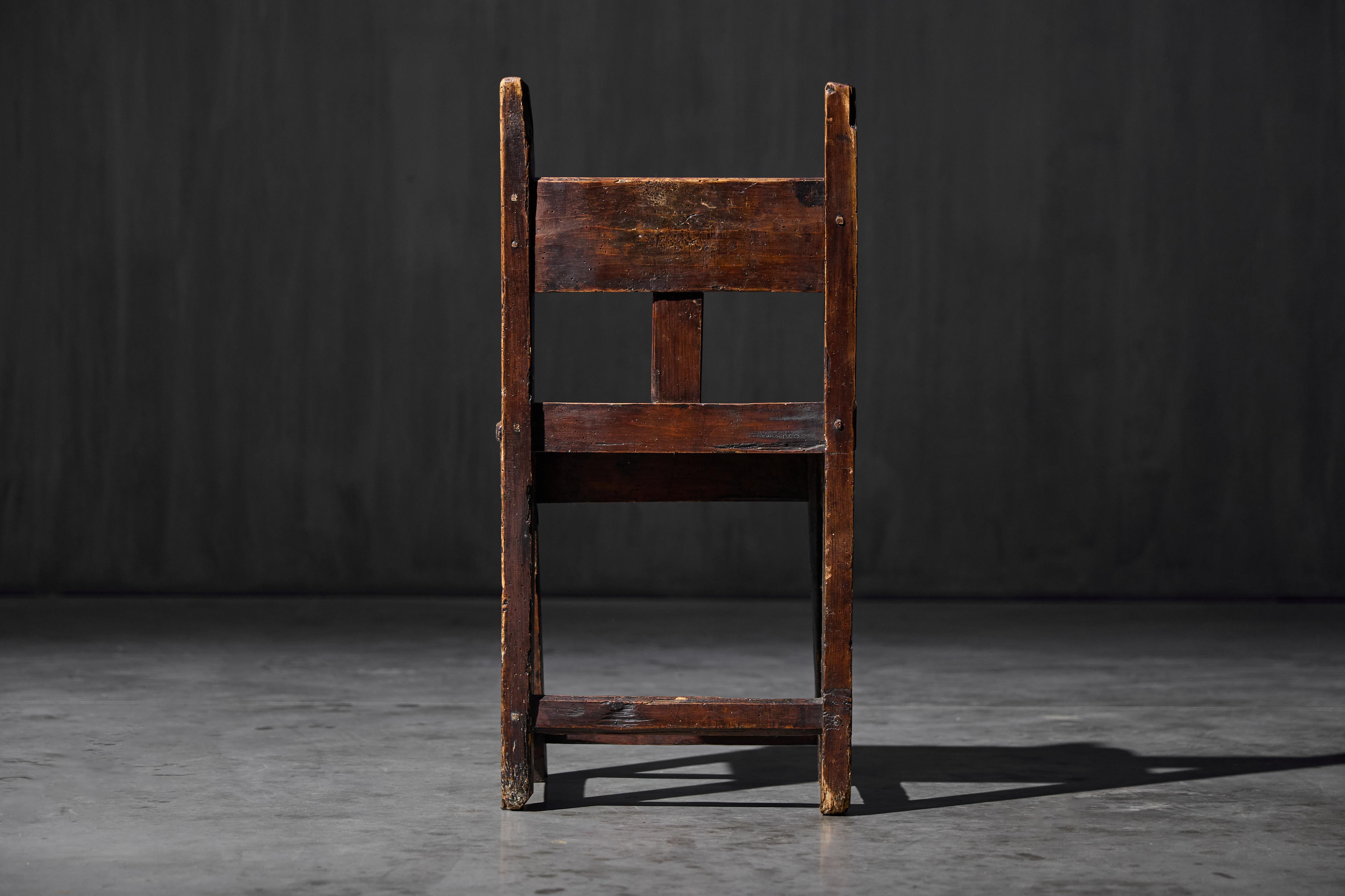 Rustic Wooden Child's Chair, France, Early 20th Century For Sale 1