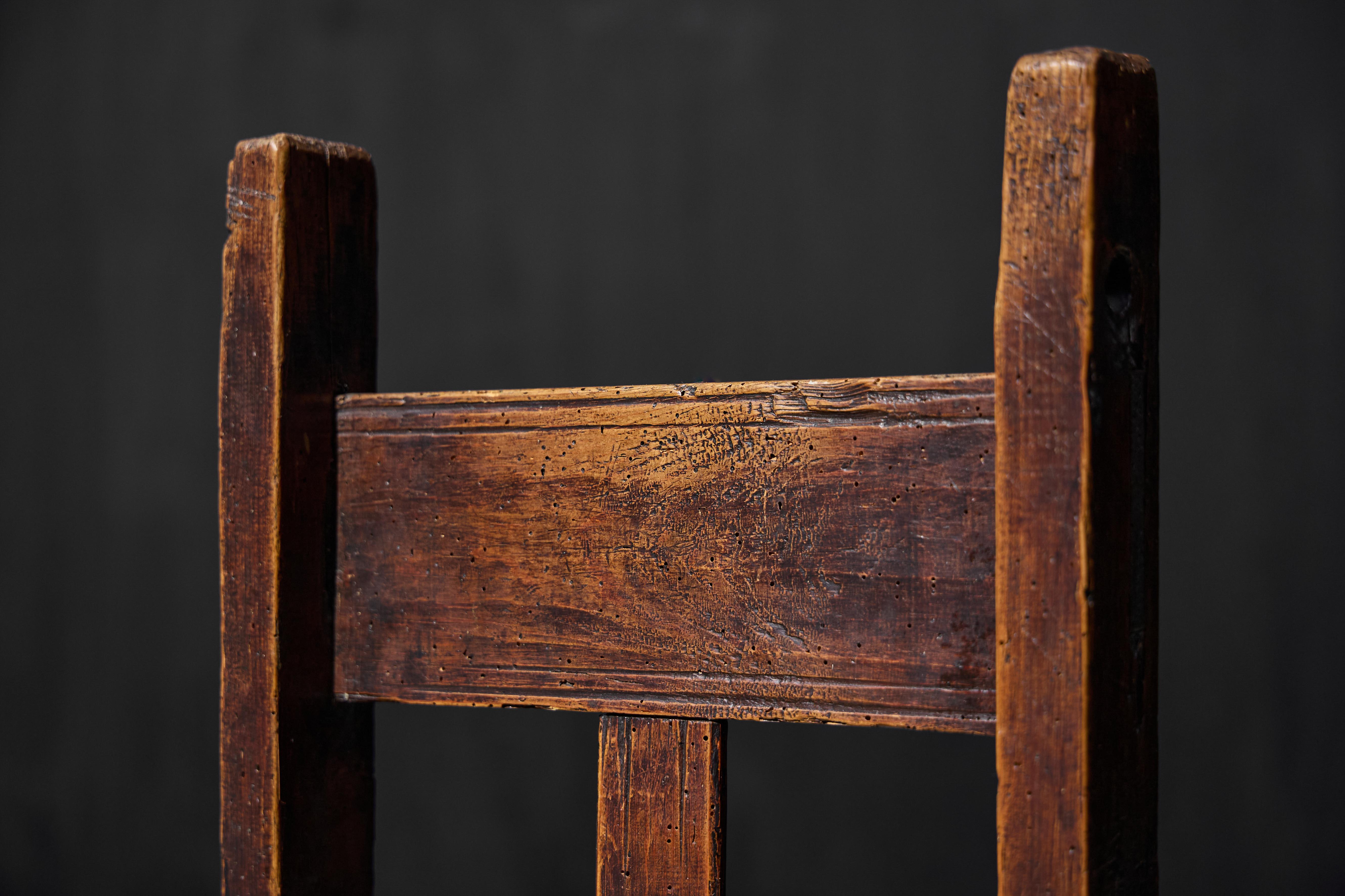 Rustic Wooden Child's Chair, France, Early 20th Century For Sale 2