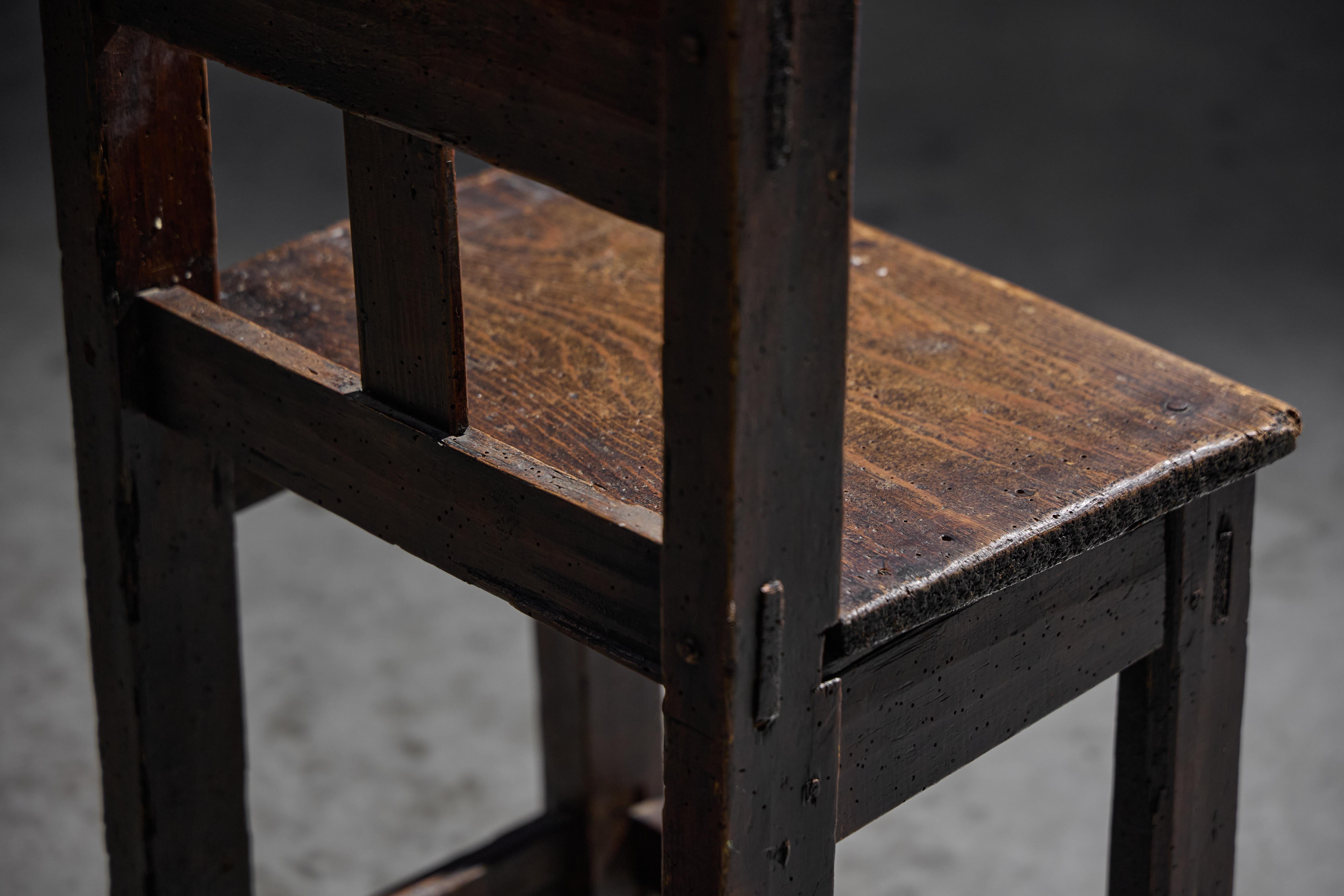 Rustic Wooden Child's Chair, France, Early 20th Century For Sale 4
