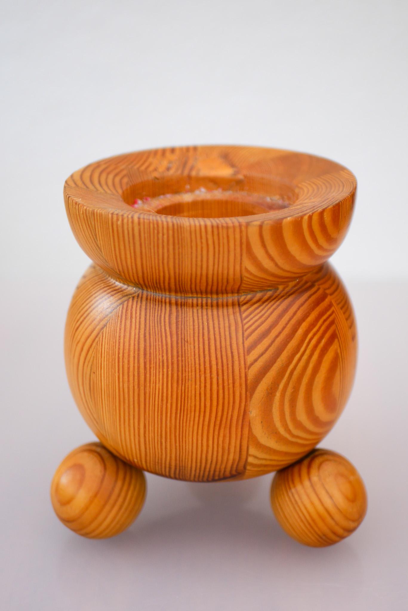 Portacandele natalizio rustico in legno anni '70 per Smålandsslöjd Svezia in vendita 3