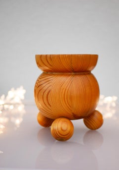 Bougeoir de Noël rustique en bois 1970 pour Smålandsslöjd Suède