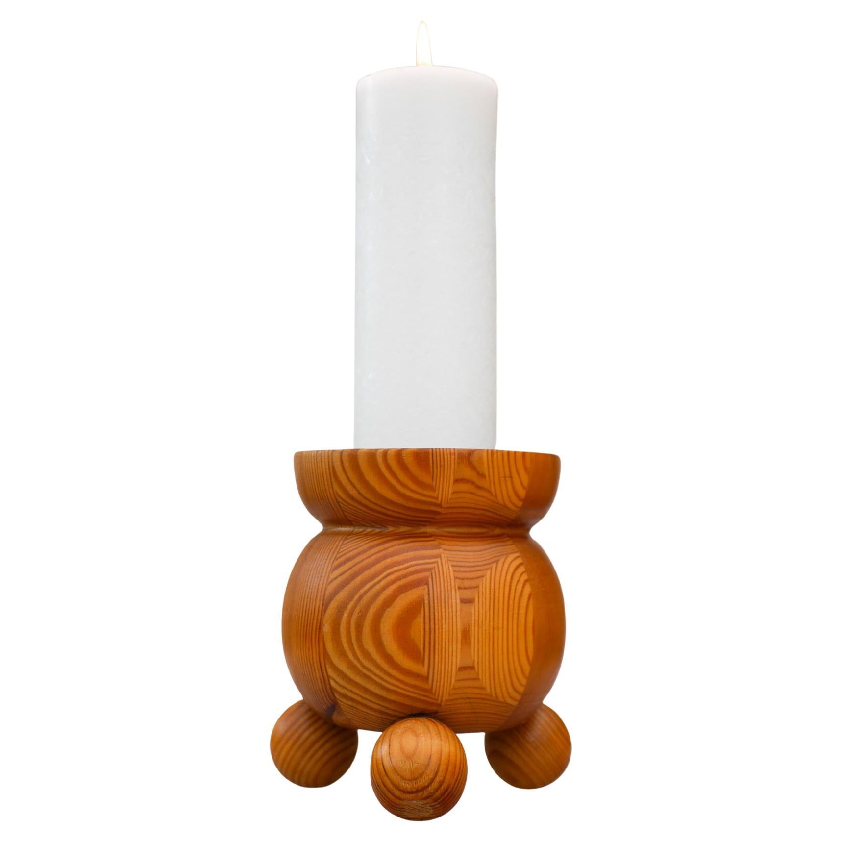 Portacandele natalizio rustico in legno anni '70 per Smålandsslöjd Svezia