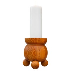 Rustic Wooden Christmas Candlestick holder 1970s for Smålandsslöjd Sweden