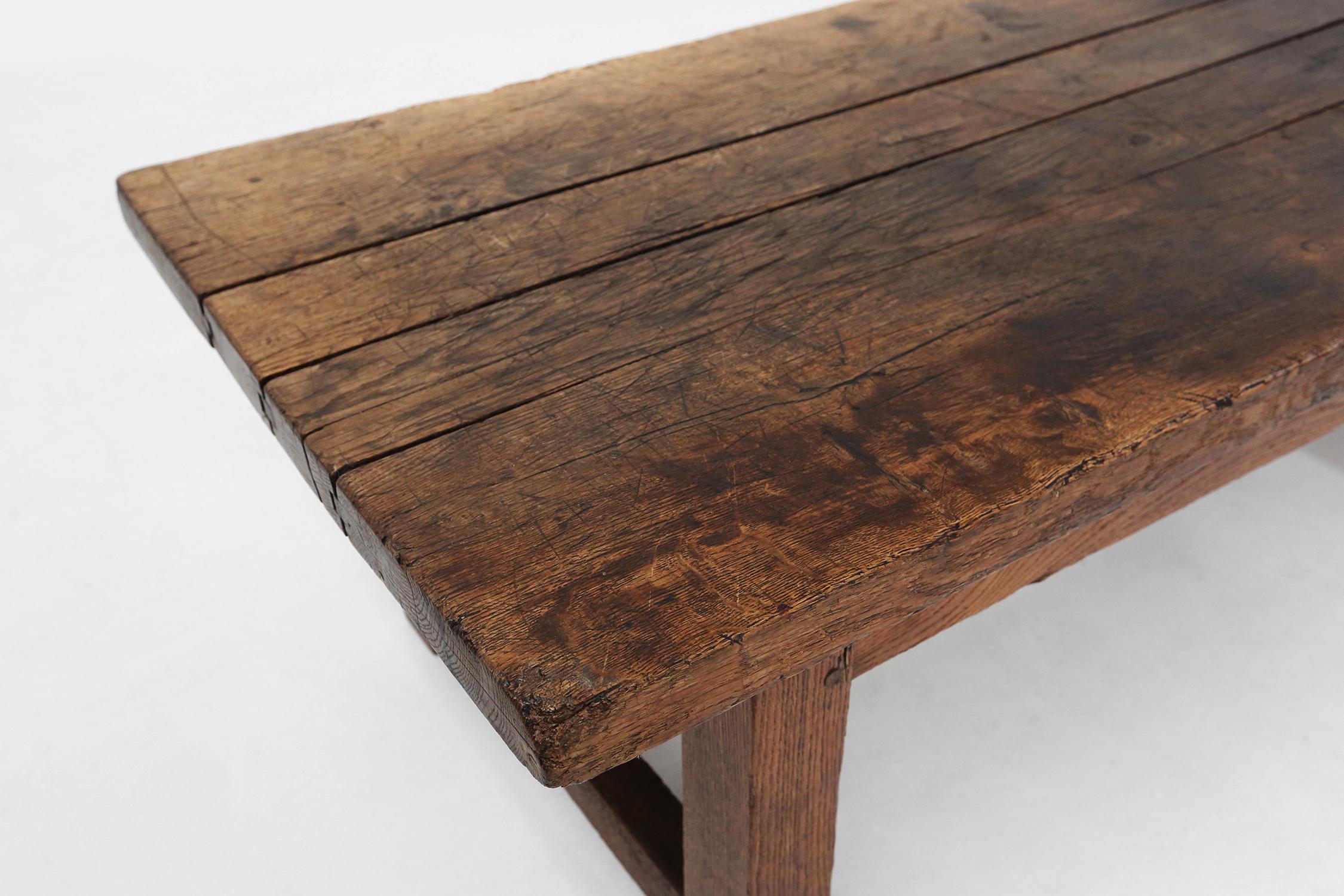 Rustic wooden coffee table 1890 For Sale 5