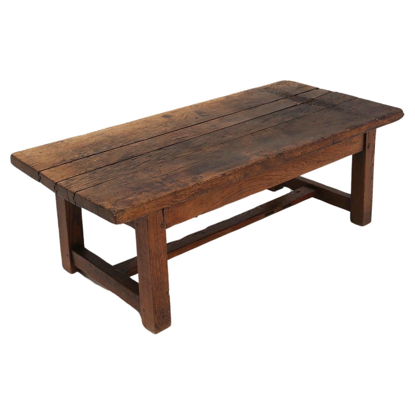 Rustic wooden coffee table 1890 For Sale