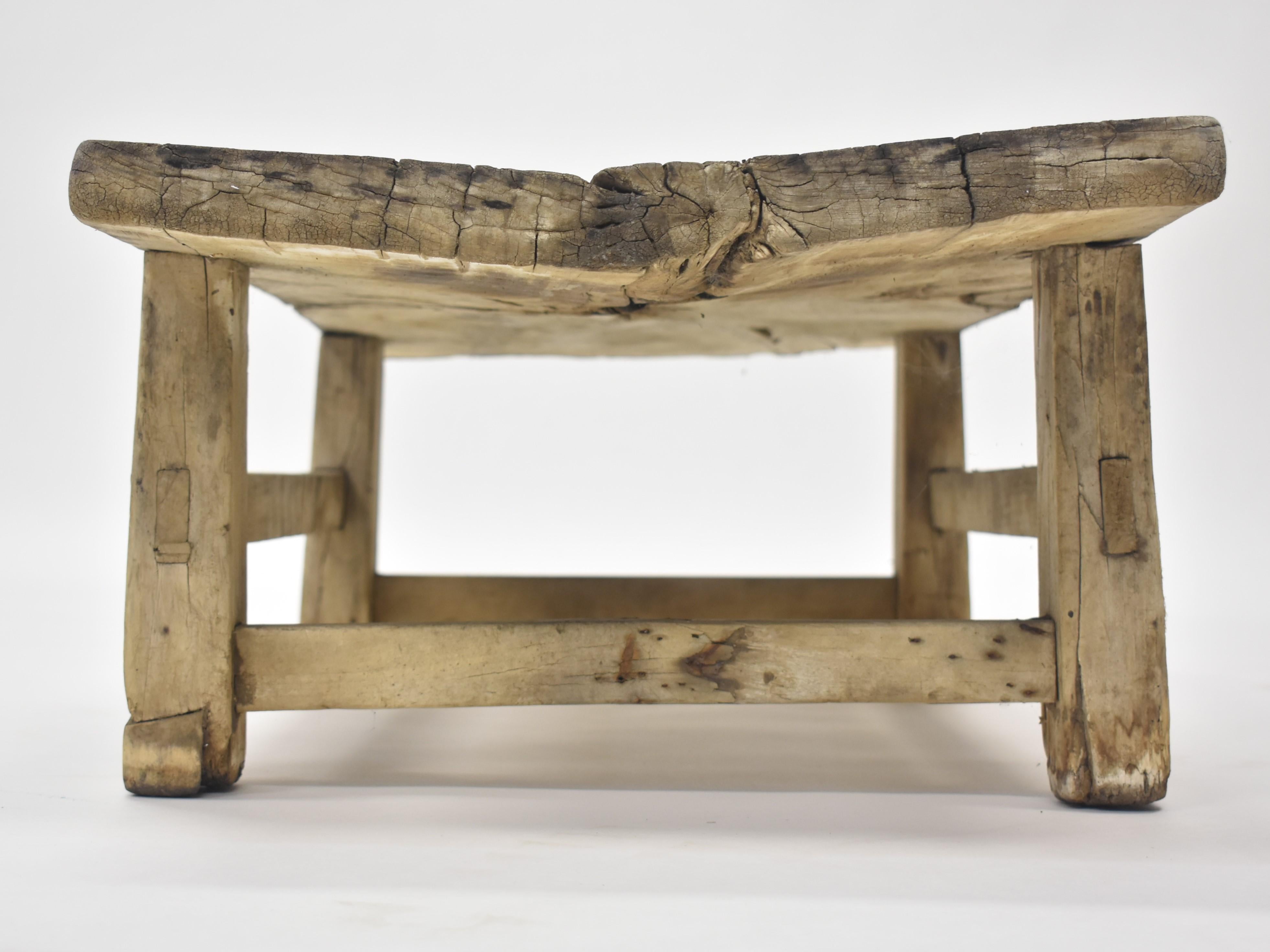 Folk Art Rustic Wooden Coffee Table For Sale