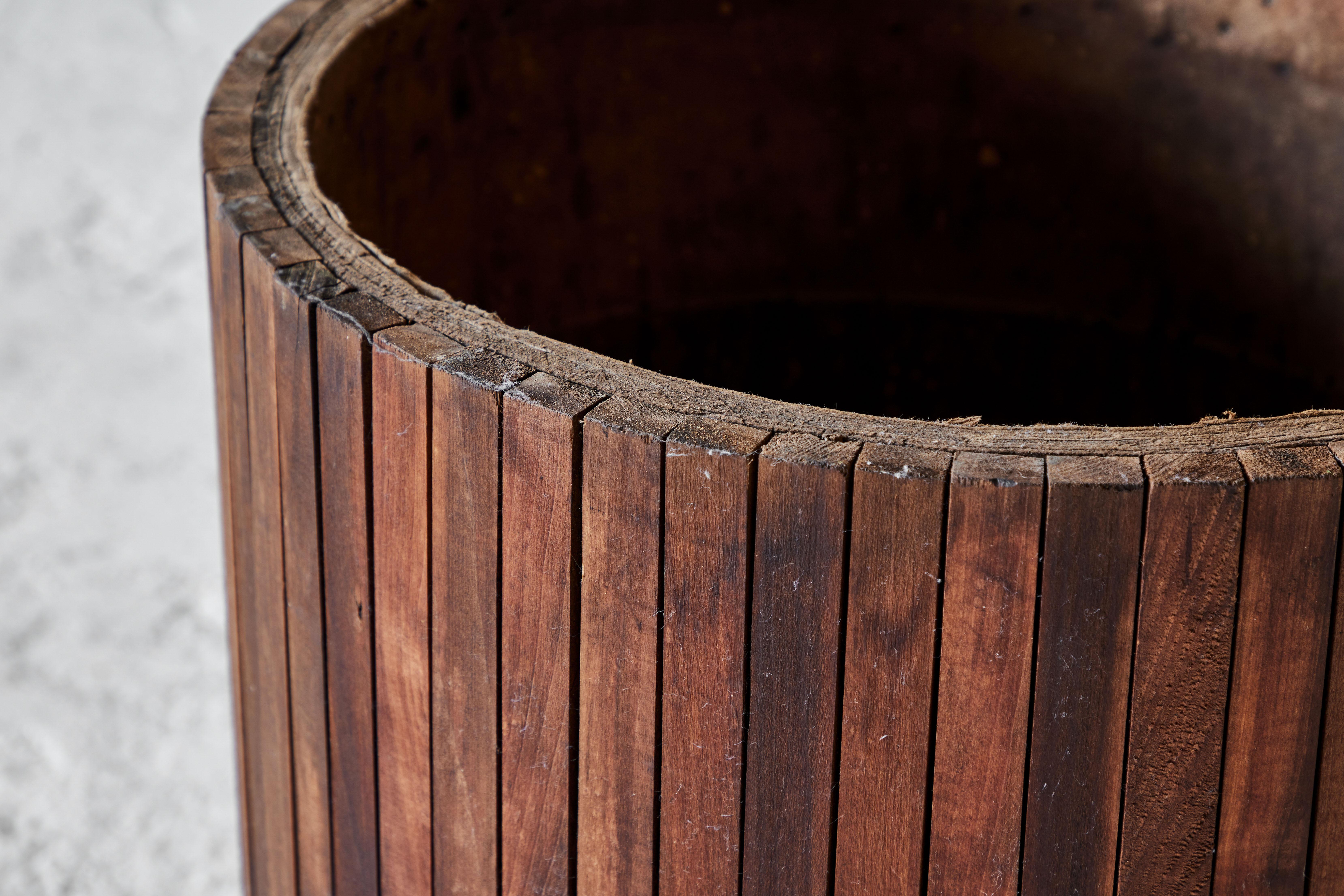 Rustic Wooden Faceted Planter 1