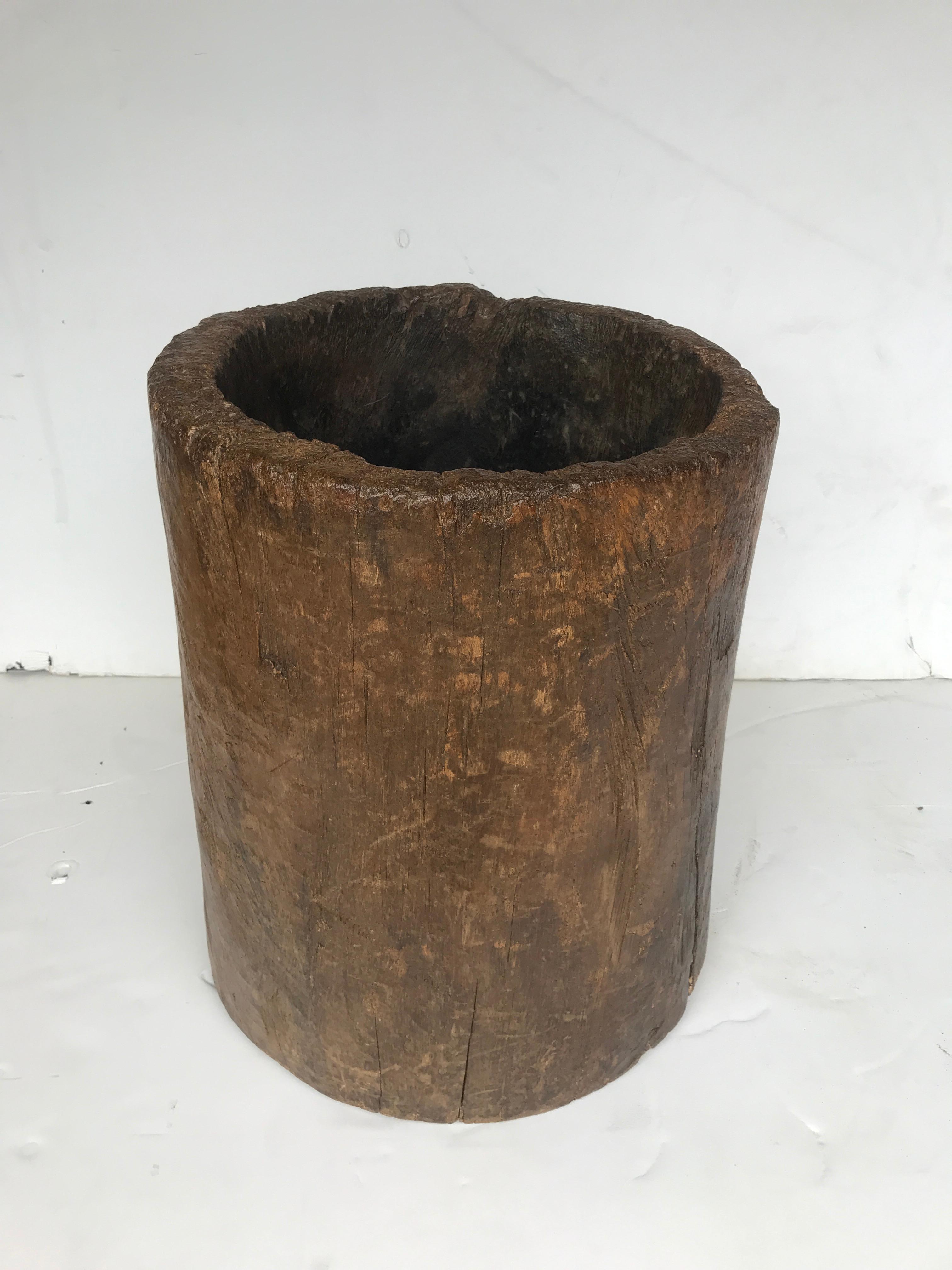 Rustic Wooden Planter In Fair Condition In Los Angeles, CA