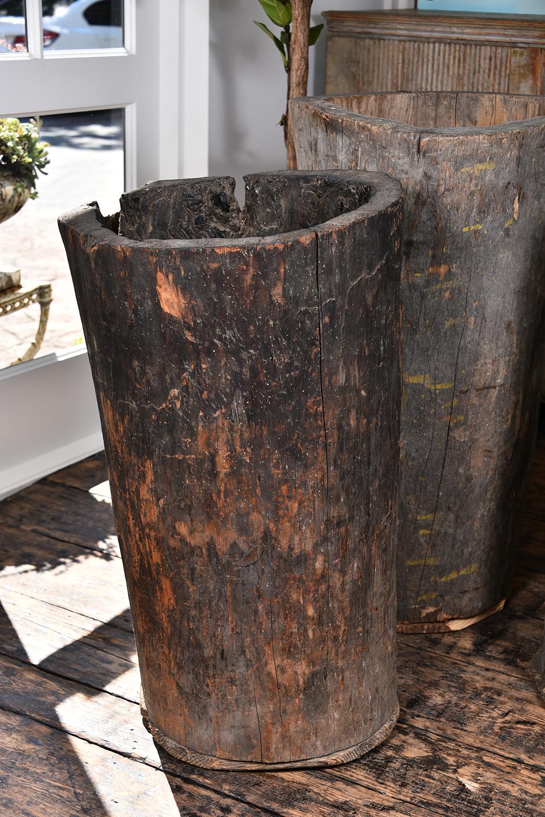 rustic wood planter