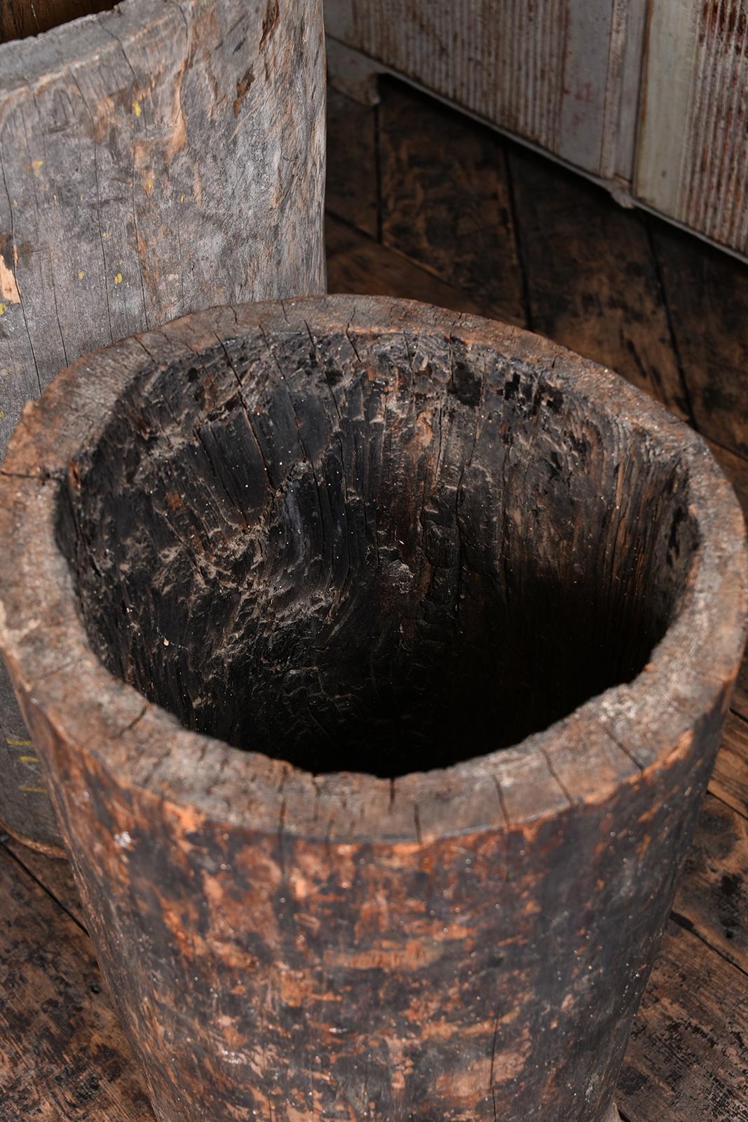 rustic wood planters