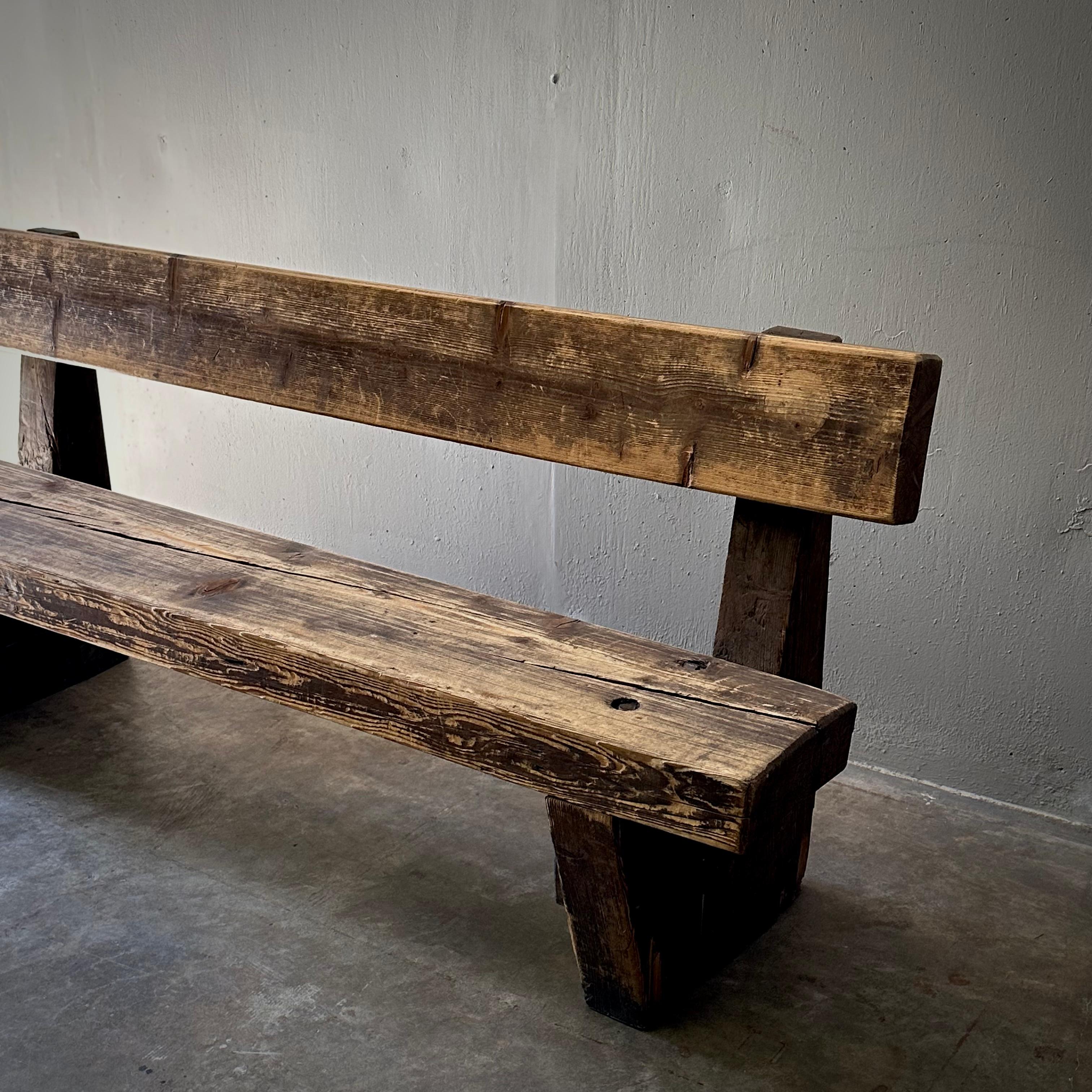 Rustic Wooden Pub Bench For Sale 2