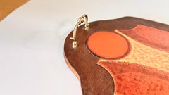 Rustic Wooden Serving Tray with Ceramic Tiles and Metal Handles French Provencal