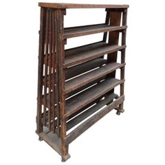 Rustic Wooden Shelving Rack-1920s France