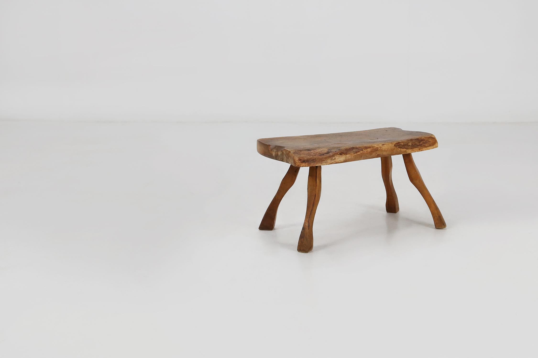 Belgian Rustic Wooden Side Table 1900